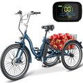 Tricycle électrique Lilypelle, vélo motorisé à 3 roues avec moteur de 350 W, batterie au lithium 36 V 10,4 Ah, certifié UL, triporteur électrique 24 pour adultes, vélo électrique à trois roues