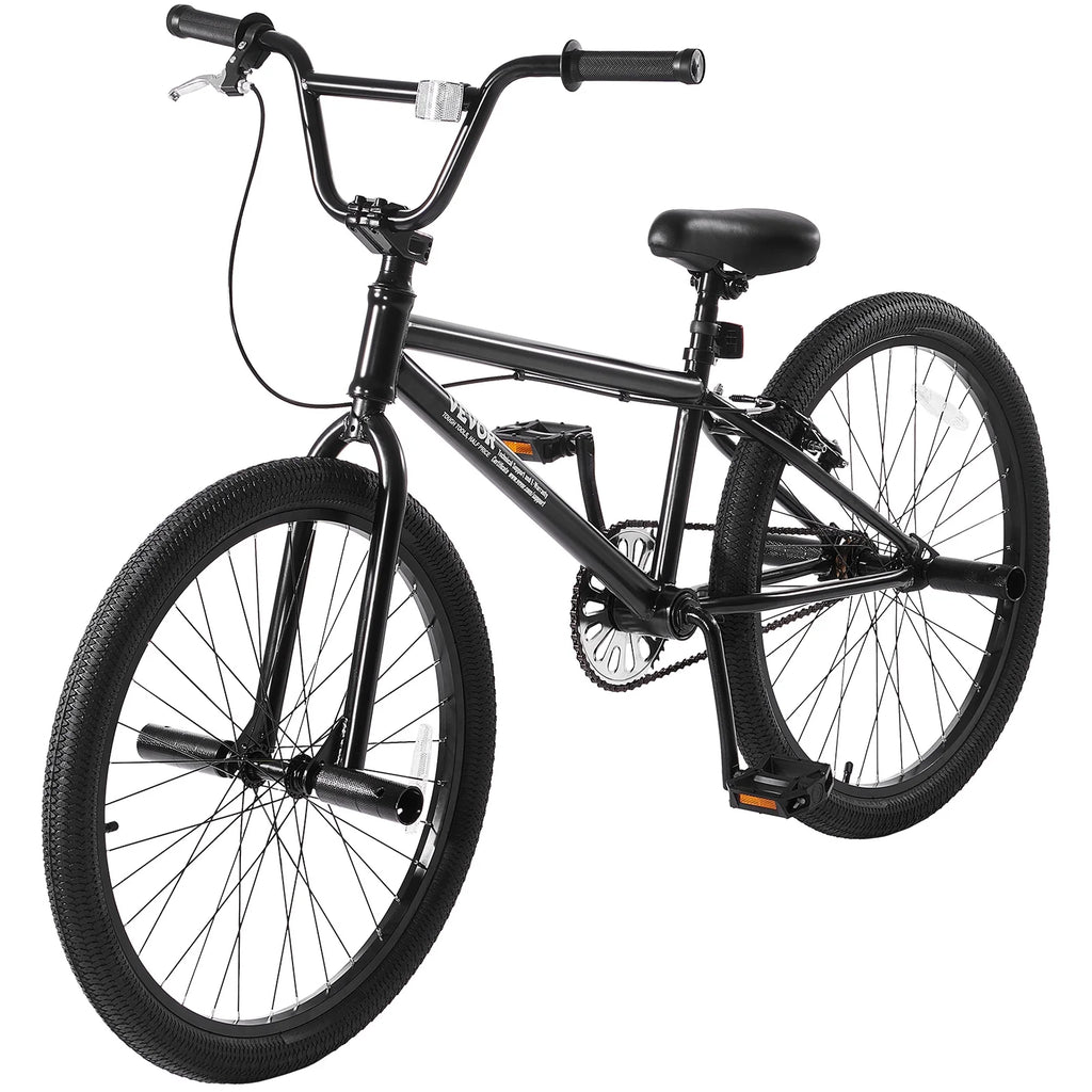 Vélo BMX VEVOR, vélo freestyle à roues de 24 pouces, vélo de course BMX avec 4 pegs, convient aux cyclistes débutants et confirmés, vélo BMX pour adolescents, adultes, hommes et femmes, cadre robuste en acier Hi-Ten, facile à assembler