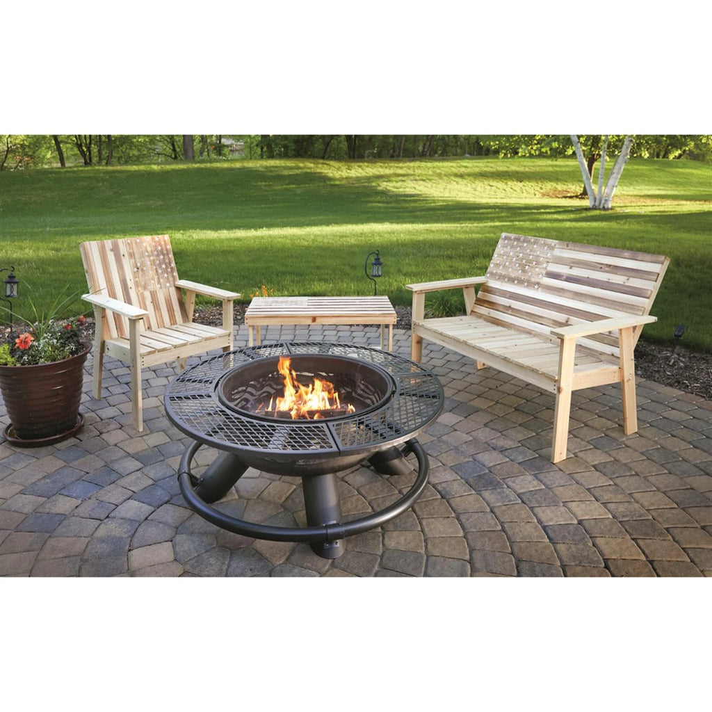 CASTLECREEK 47 Brasero avec grille de barbecue géométrique