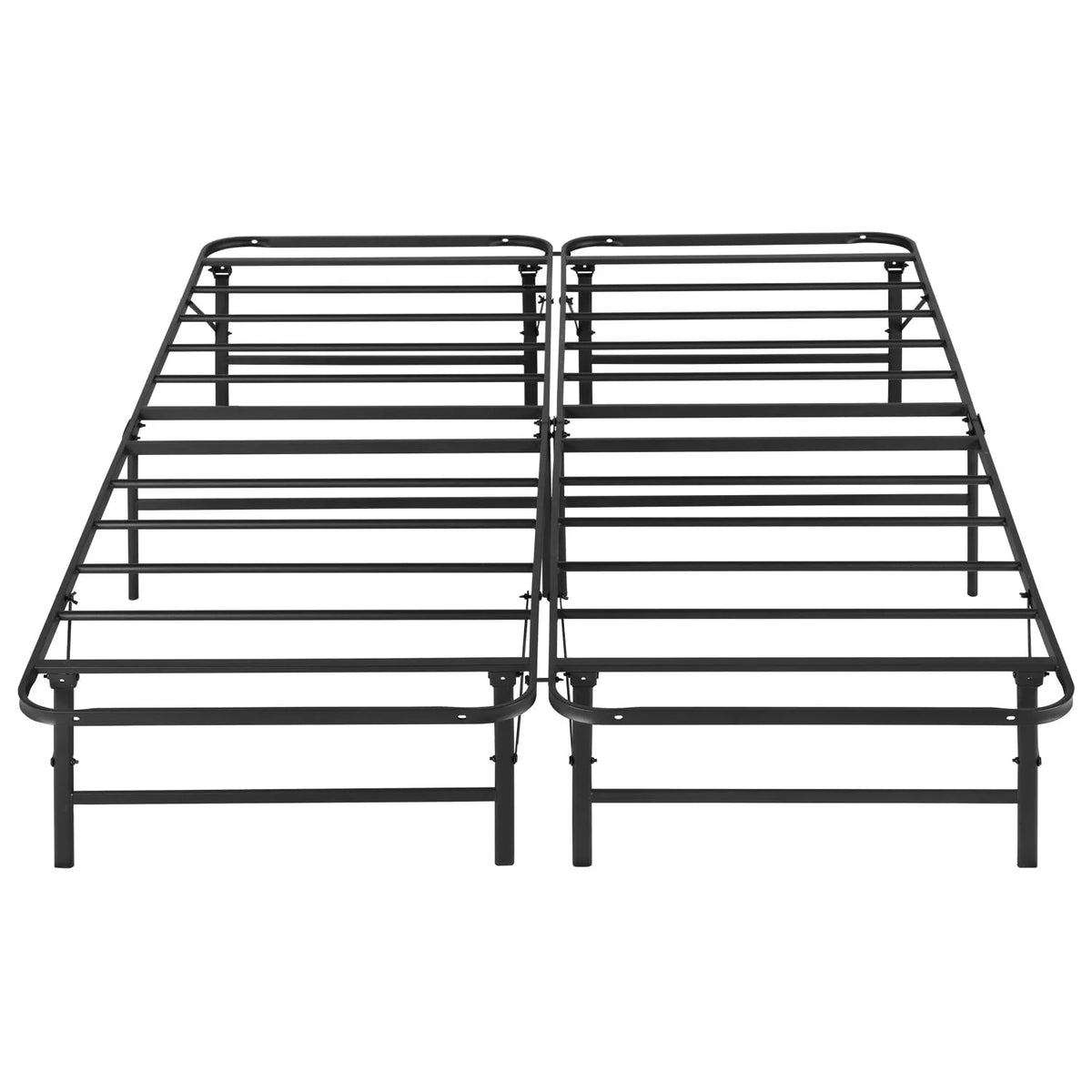 Cadre de lit plateforme en métal pliable VECELO, support à lattes en acier/sommier inutile, taille King, noir