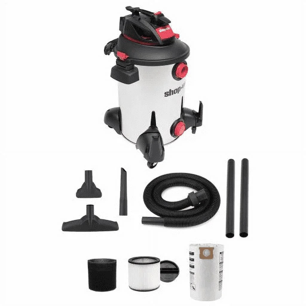 Aspirateur eau et poussière Shop-Vac en acier inoxydable de 12 gallons, 6,0 HP de puissance de pointe