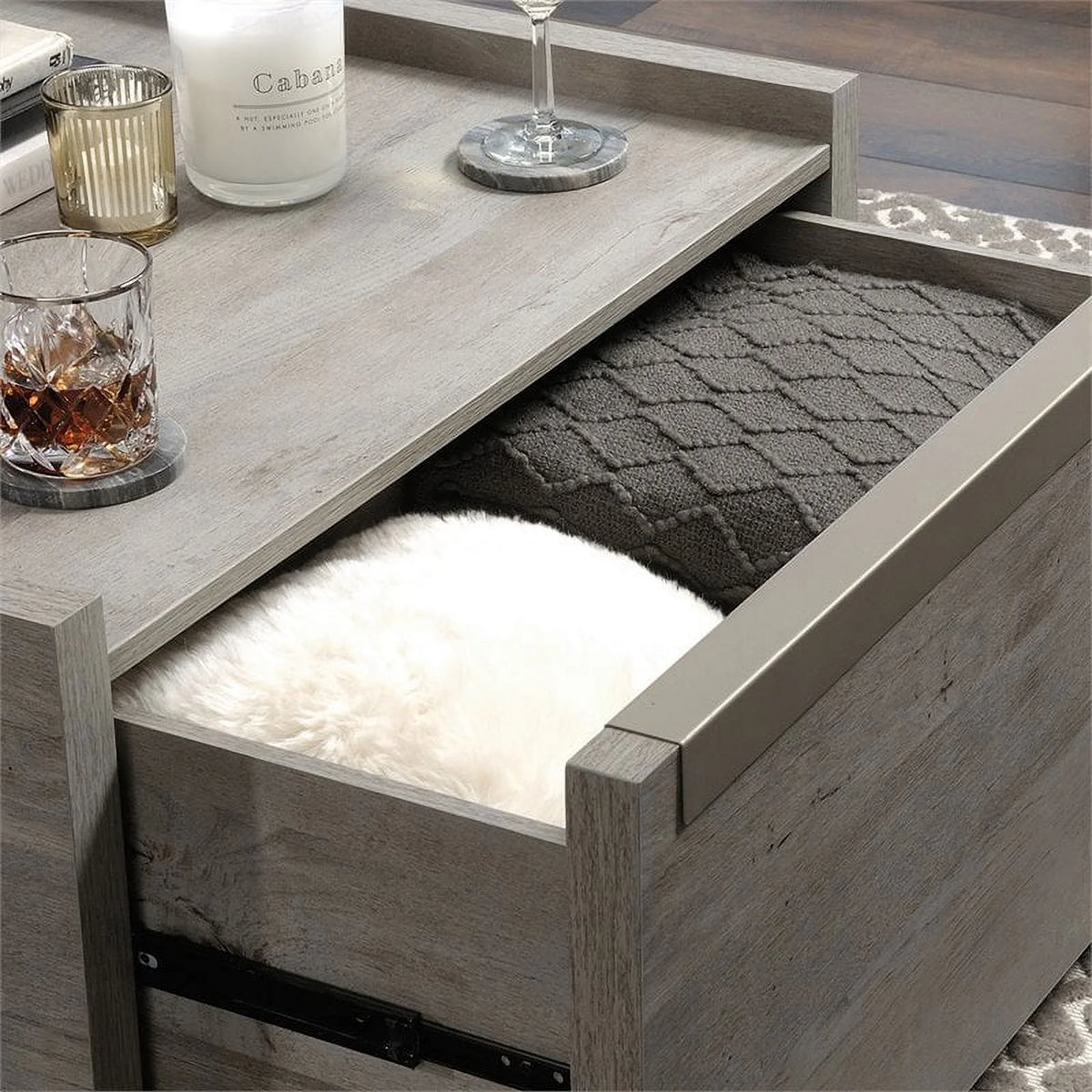 Table basse contemporaine en bois d'ingénierie Pemberly Row marron