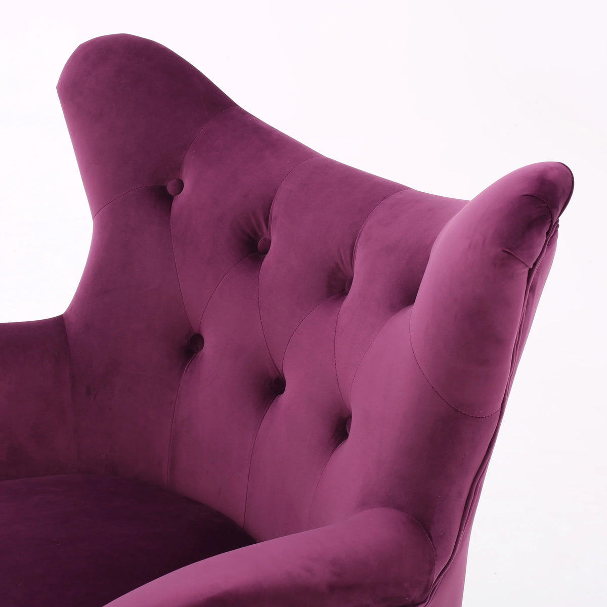 Fauteuil à oreilles en velours Noble House Simon, violet
