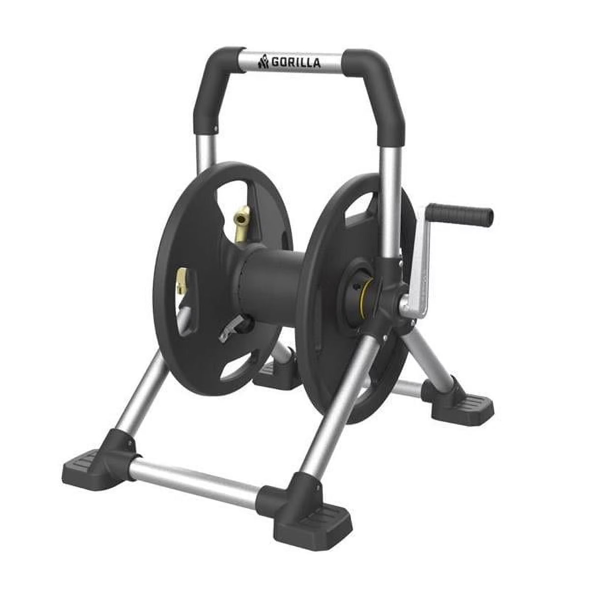 Chariot porte-enrouleur autoportant Gorilla noir et gris pour tuyau rétractable de 150 pi