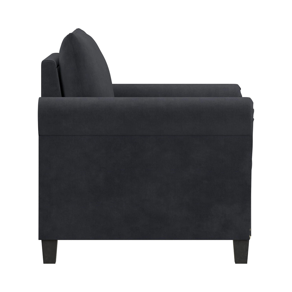 Fauteuil Fallon Lifestyle Solutions avec finition cloutée, tissu gris