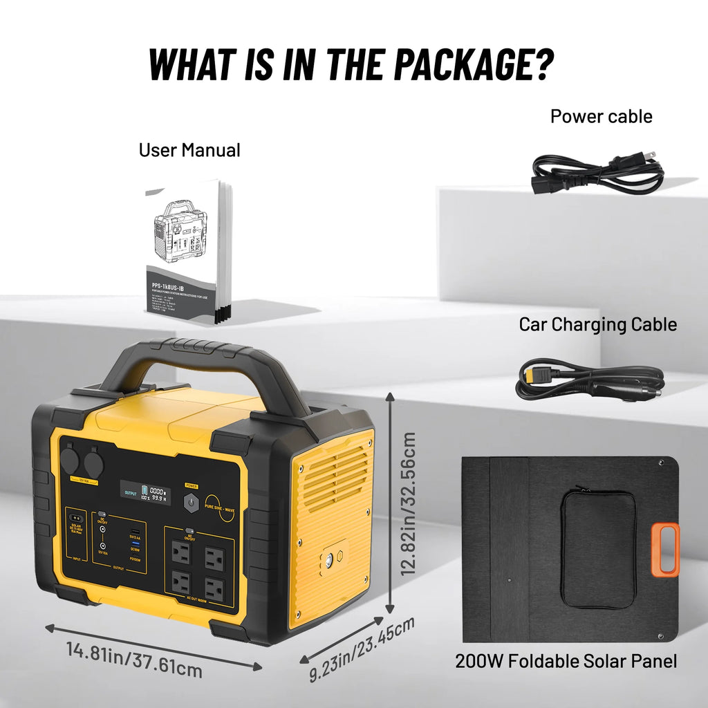 Station d’énergie portable Mondawe 1 000 W, générateur solaire 1 024 Wh avec prise CA pour la maison, le camping et les urgences