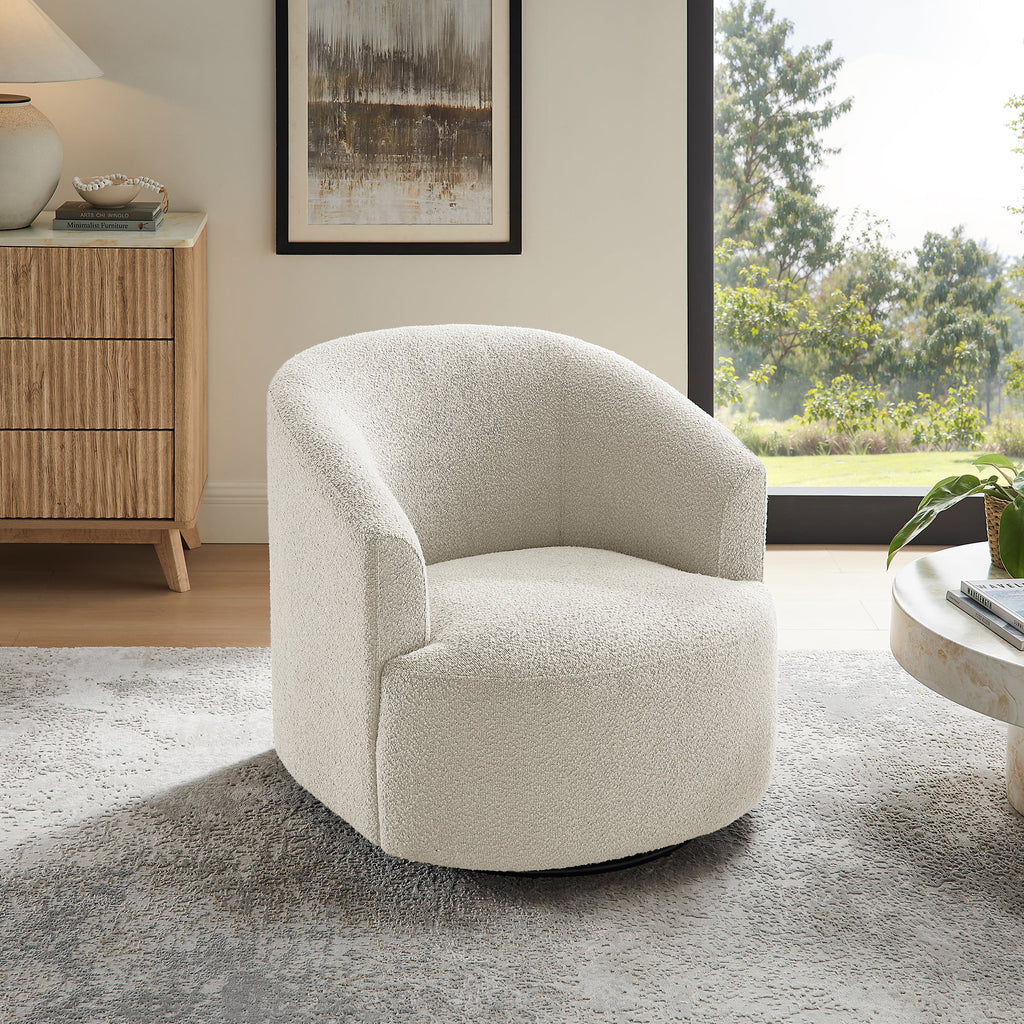 Fauteuil d'appoint pivotant en bouclé Mainstays, taupe