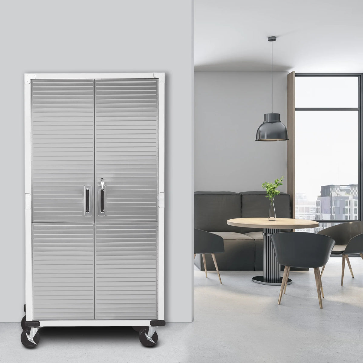 Seville Classics Classeur de rangement verrouillable à corps en acier UltraHD, unité d’étagères, 36 po l x 18 po P x 72 po H, granit