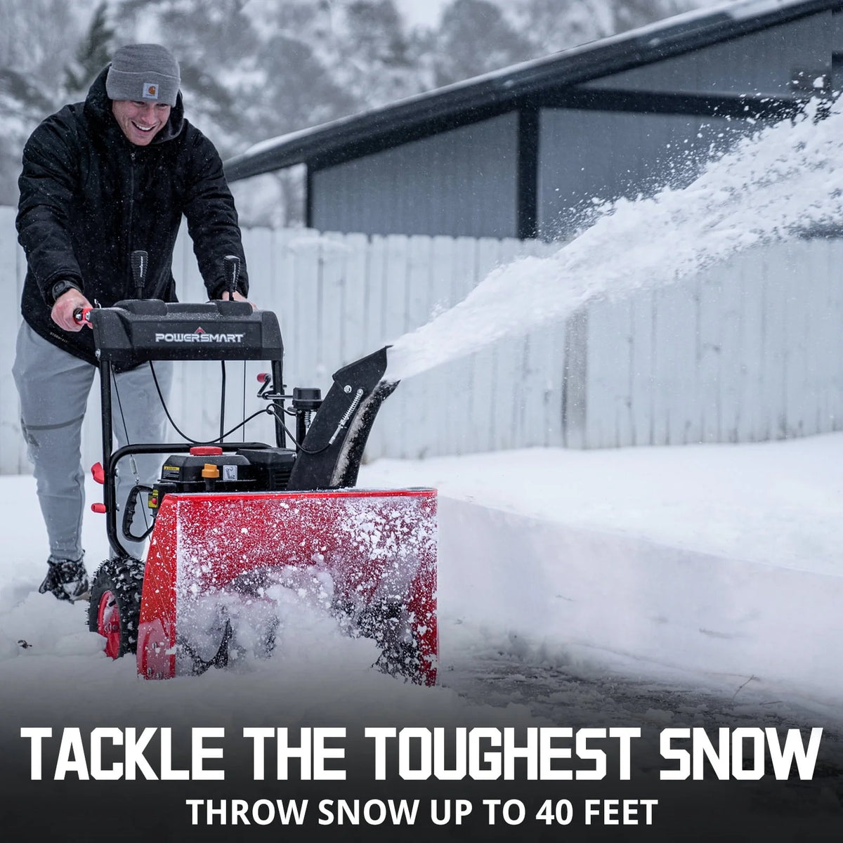 Souffleuse à neige à essence à deux étages PowerSmart 24'' 212cc PSSMN24
