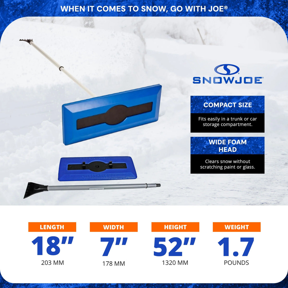 Souffleuse à neige électrique Snow Joe avec balai à neige et granulés de déglaçage inclus