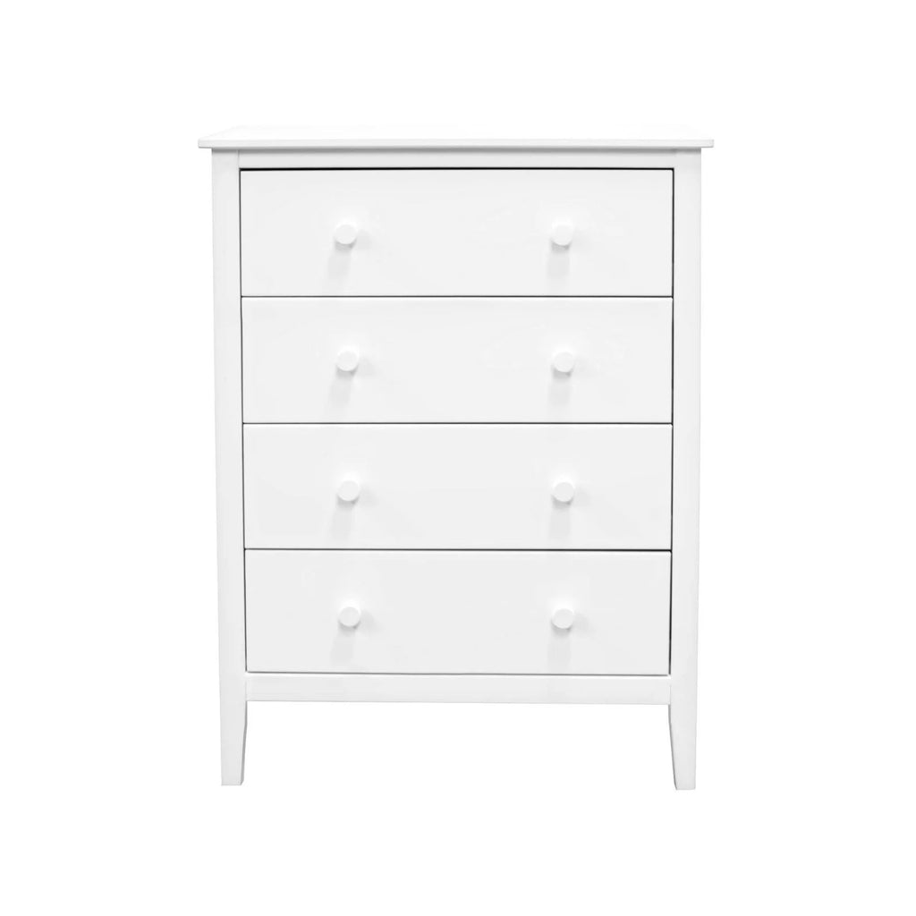 Commode Adeptus Easy Pieces en bois massif à 4 tiroirs - Blanc