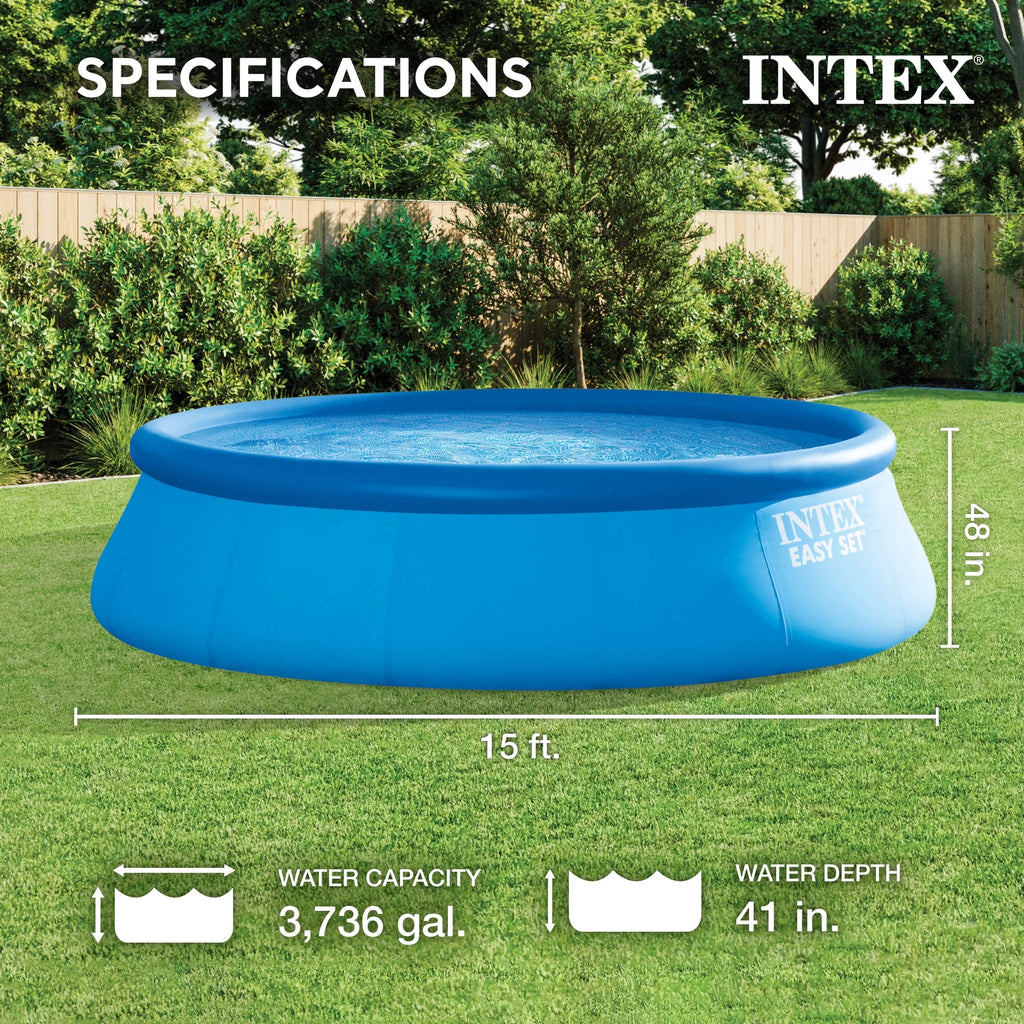 Ensemble piscine gonflable INTEX Easy Set 15 pi x 48 po - Pompe à filtre et accessoires