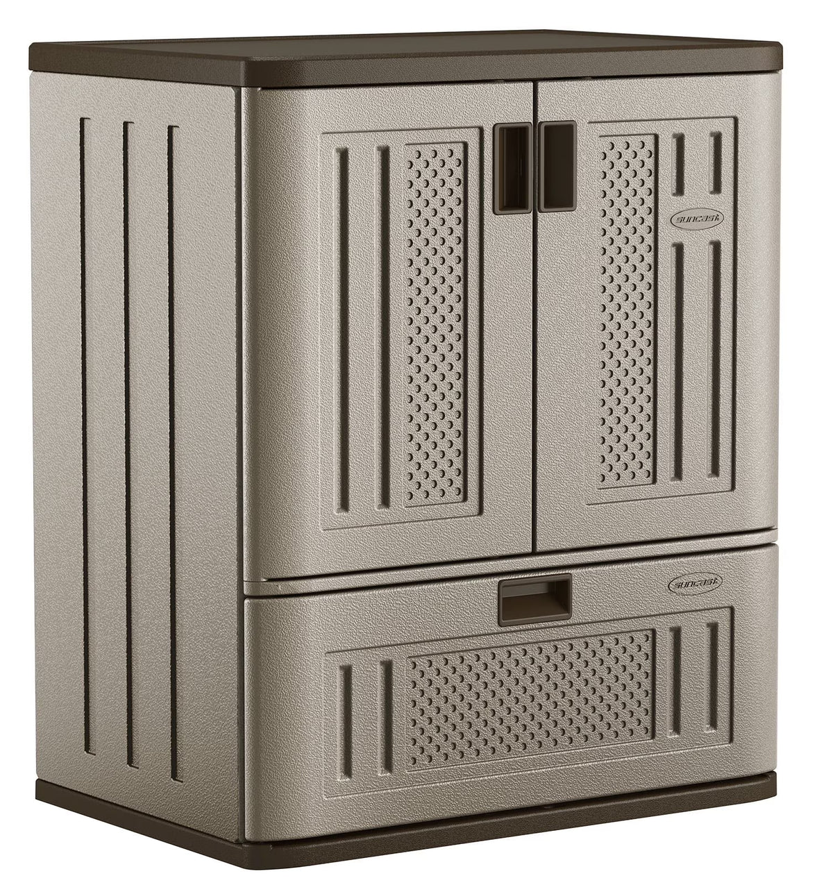 Meuble de rangement à base en résine avec tiroir simple Suncast, Platine Métallisé