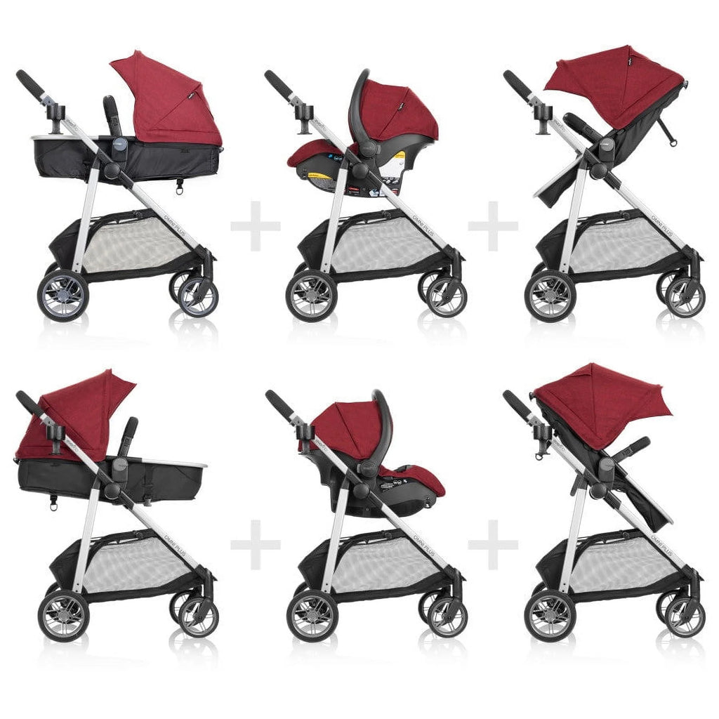Système de voyage modulaire Evenflo Omni Plus avec siège auto pour bébé LiteMax Sport, gris Mylar, unisexe