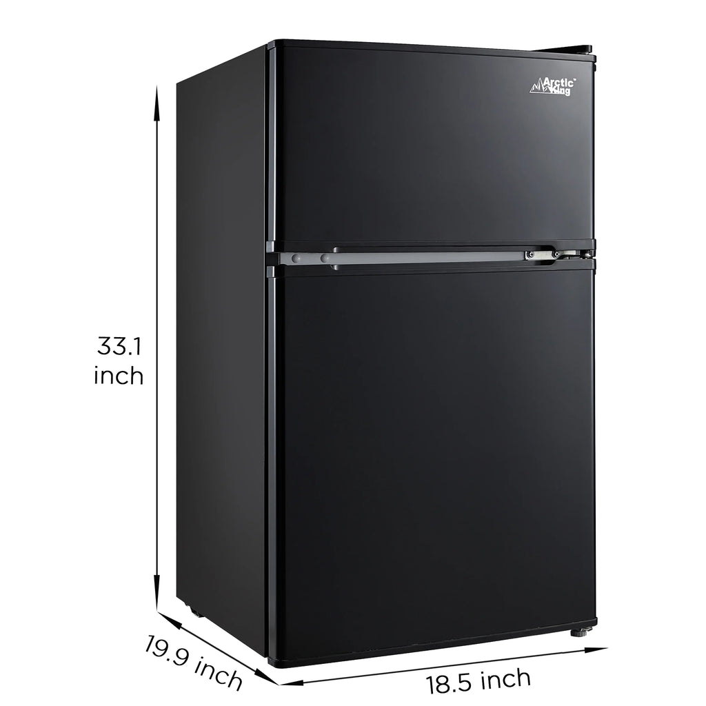 Mini-réfrigérateur Arctic King de 3,2 pi³, à deux portes avec congélateur, en acier inoxydable, certifié Energy Star