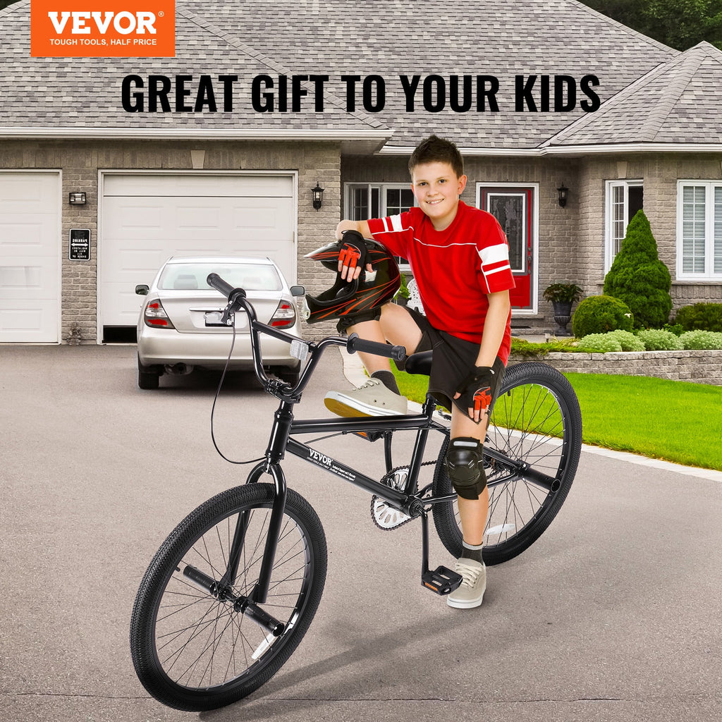 Vélo BMX VEVOR, vélo freestyle à roues de 24 pouces, vélo de course BMX avec 4 pegs, convient aux cyclistes débutants et confirmés, vélo BMX pour adolescents, adultes, hommes et femmes, cadre robuste en acier Hi-Ten, facile à assembler