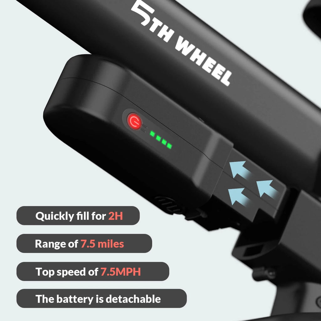 5Th Wheel KB09 Vélo d’équilibre électrique 150W pour enfants, noir - Pneu gonflable de 12 pouces avec double frein
