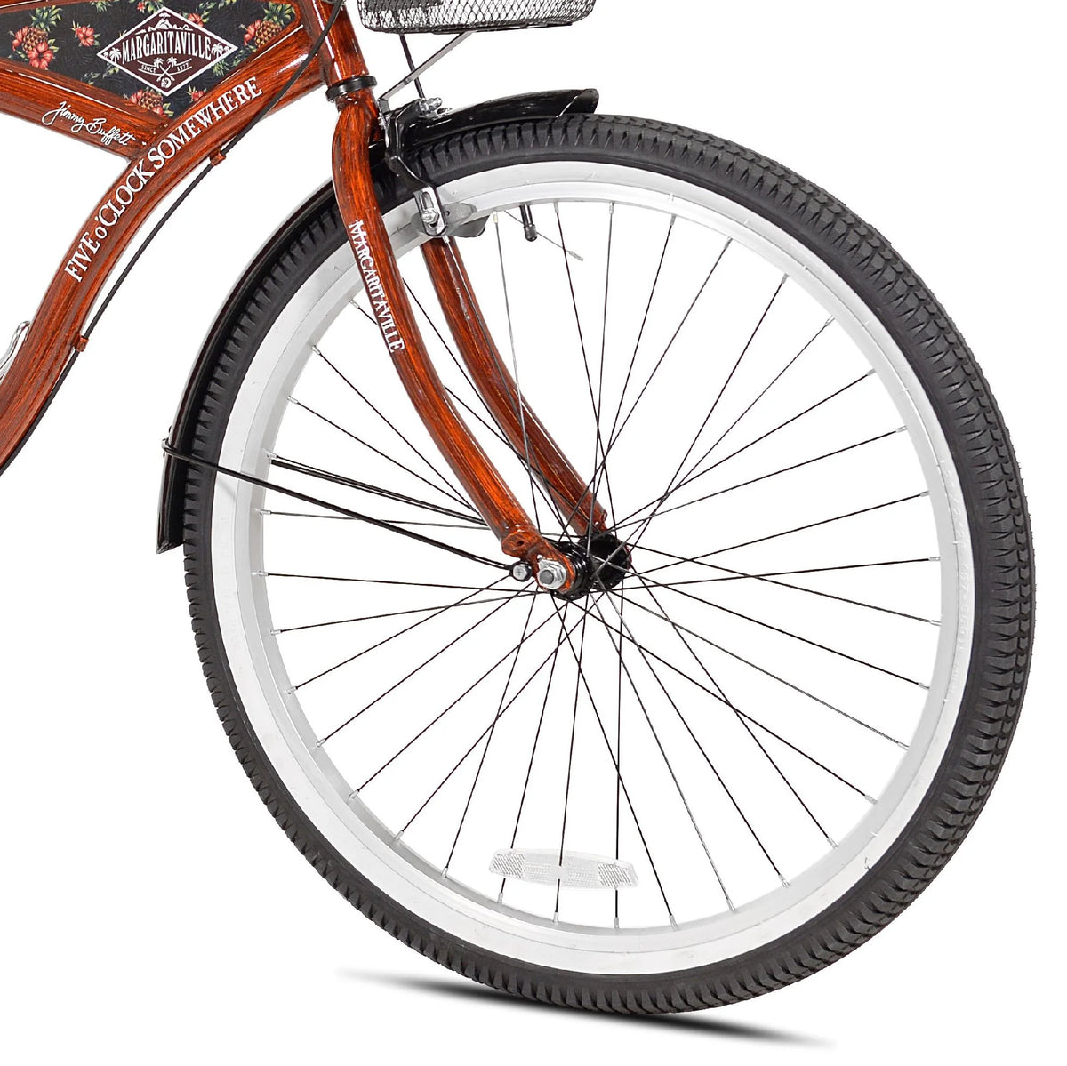 Vélo de croisière Margaritaville pour homme 26, couleur grain de bois