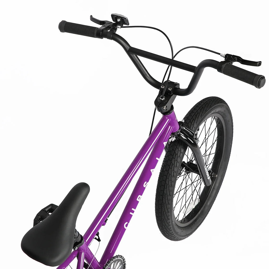 cubsala 20 Vélo BMX Freestyle pour enfants de 6 à 14 ans, garçons et filles, avec 4 cales, noir avec pneus rouges