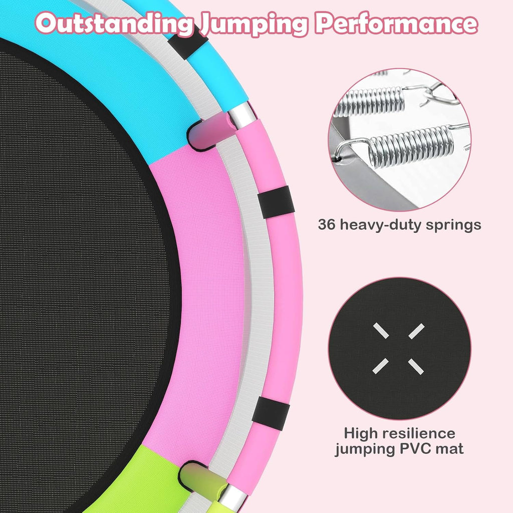 OLAKIDS 55 Trampoline pour enfants Filet de protection Robuste pour Garçons Filles Extérieur Intérieur