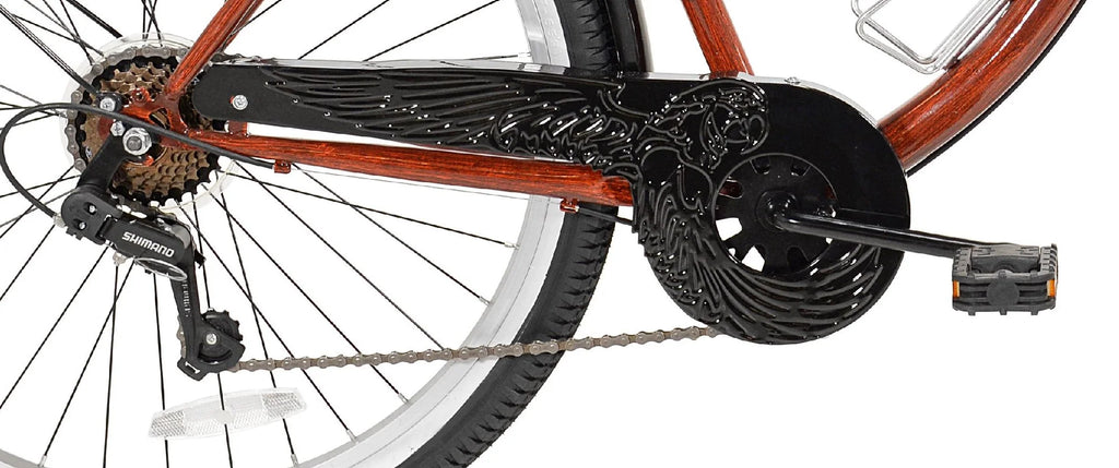 Vélo de croisière Margaritaville pour homme 26, couleur grain de bois