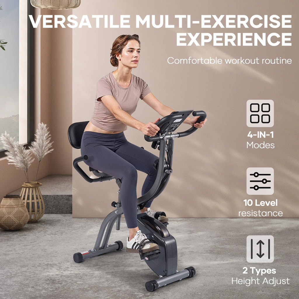 Vélo d’appartement pliable à charges magnétiques, avec capteur de fréquence cardiaque et écran LCD, idéal pour le cyclisme d’intérieur à domicile