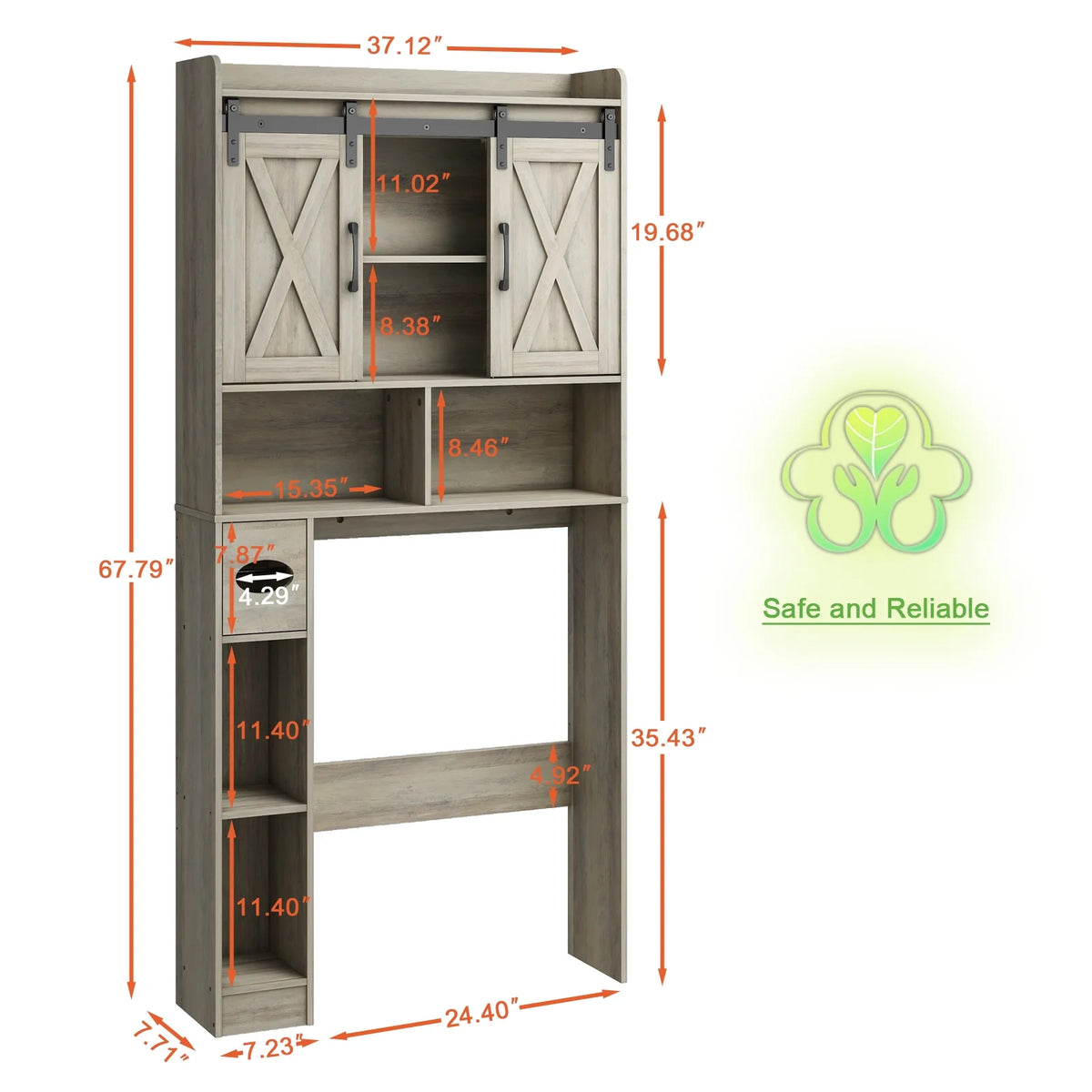 Meuble de rangement au-dessus des toilettes, meuble de rangement de style maisonnette au-dessus des toilettes avec portes coulissantesÉtagère de rangement gain de place pour toilettes, pour salle de bains, toilettes, buanderie