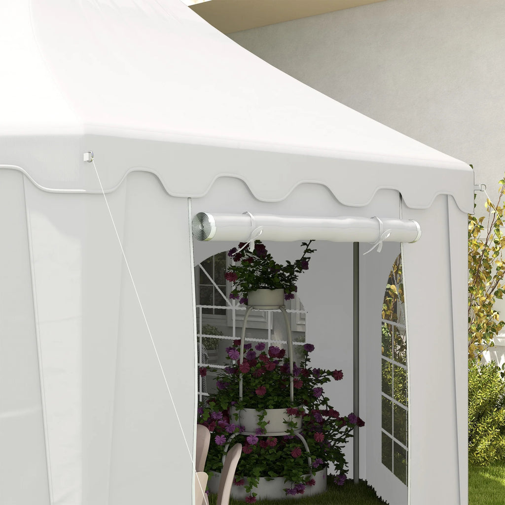 Outsunny 22,3' x 16,4' Tonnelles de réception blanches pour extérieur, portables