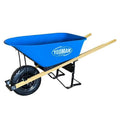 Brouette Yeoman 34326 de 6 pi³, avec plateau en poly et manche en bois, bleue