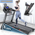 JK1205 Tapis de course en liquidation 300 lbs avec inclinaison automatique à 20 niveaux, commandes de vitesse jusqu'à 12 MPH, machine de course et de marche portable, 4,0 CV, sangle pour genou offerte