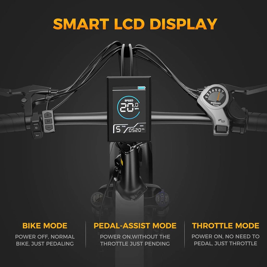 Vélo électrique Jasion X-Hunter pour adultes, vélo électrique avec moteur de 750 W et batterie amovible 48 V 13 Ah, vélo électrique pliant avec pneus larges 20 x 4,0, suspension intégrale, 7 vitesses