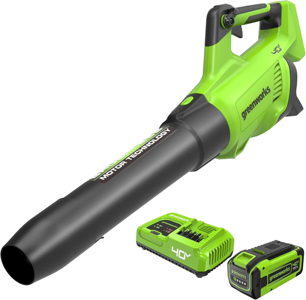 Souffleur axial Greenworks 40V TruBrushless (257 km/h / 700 PCM), batterie 8,0 Ah et chargeur inclus