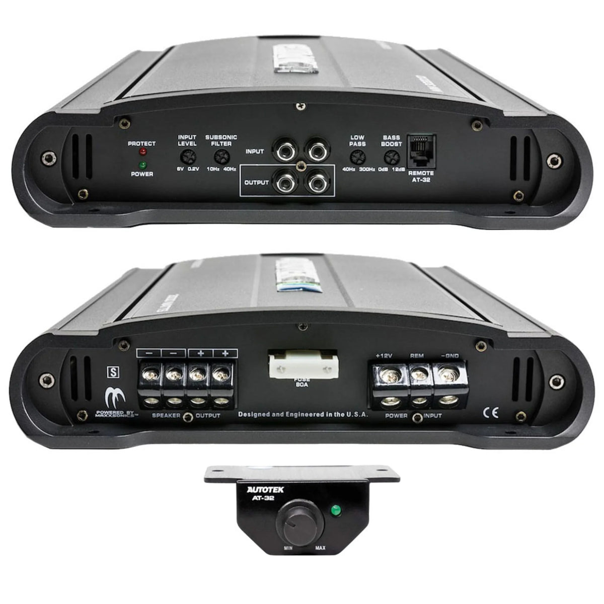 AUTOTEK MM-3020.1D 3000W Max Mean Machine Series Amplificateur monobloc Classe-D stable 1 ohm avec bouton de basses inclus