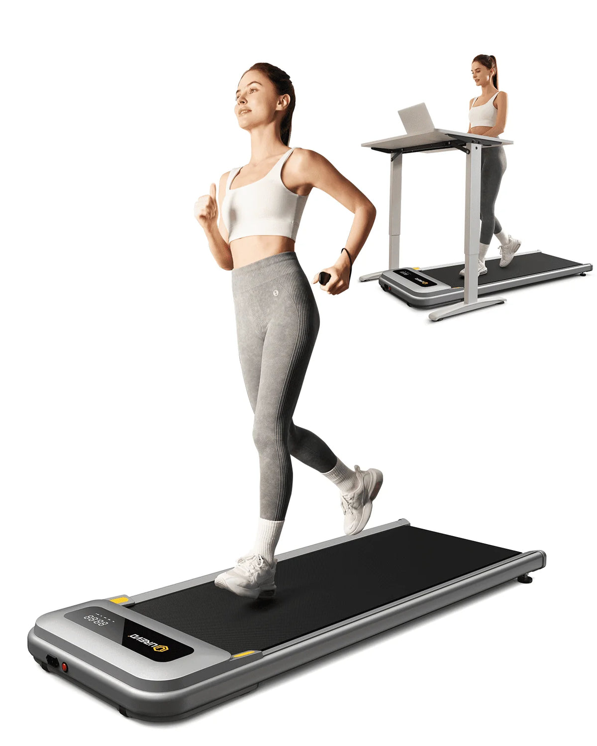 UREVO Tapis de marche sous bureau, 2,25 CV, capacité de 265 lb pour le bureau et la maison avec télécommande