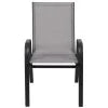 Lot de 5 chaises d’extérieur empilables BizChair noires avec matériau Flex Comfort et structure en métal
