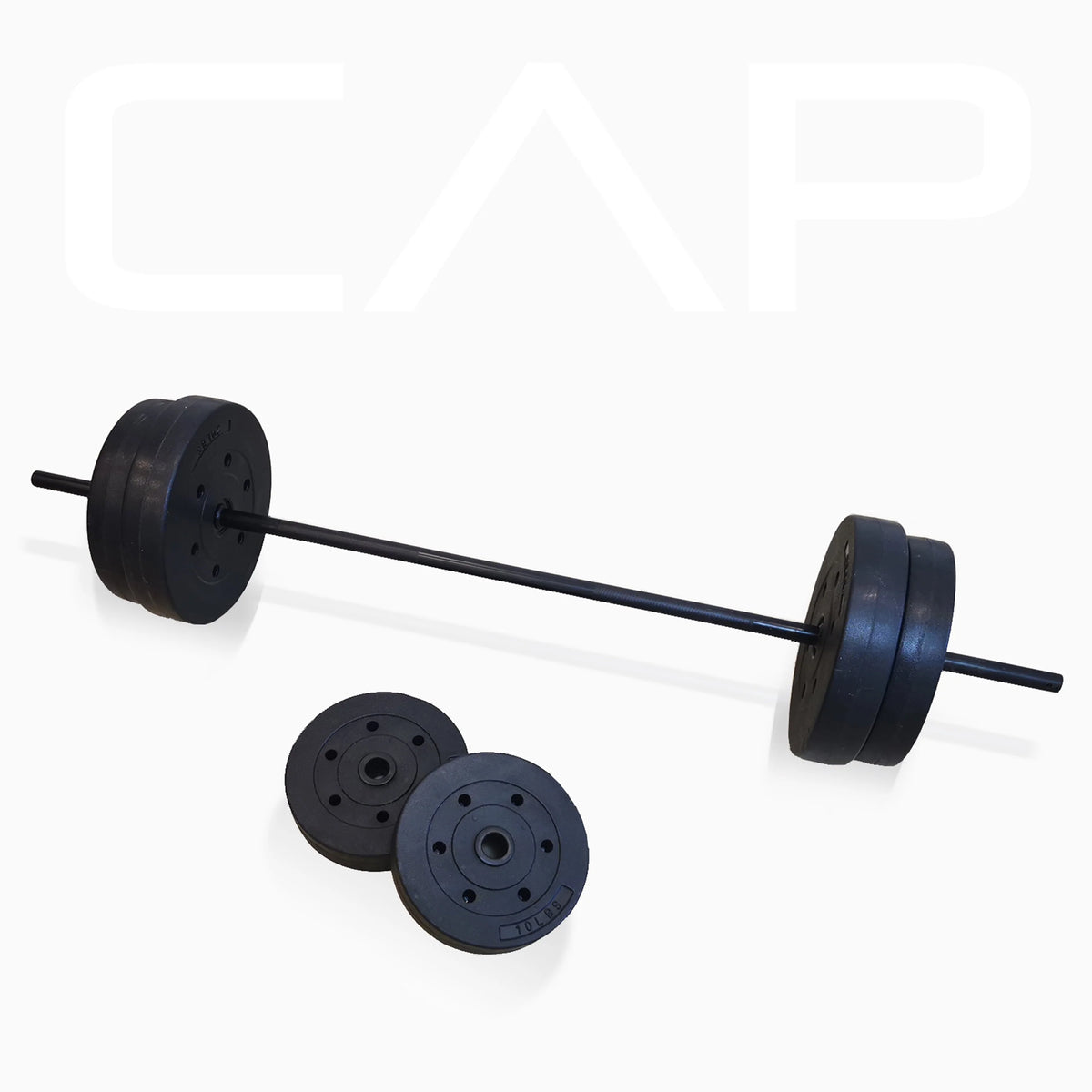 Banc de musculation combiné standard réglable CAP Strength avec rack, extension des jambes et jeu de poids en vinyle de 90 lb