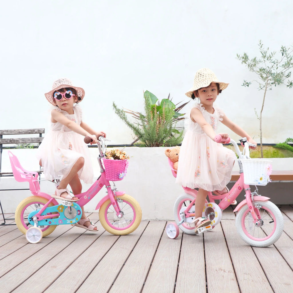 Vélo pour filles Glerc Maggie de 12 pouces pour enfants de 2 à 4 ans, Pêche
