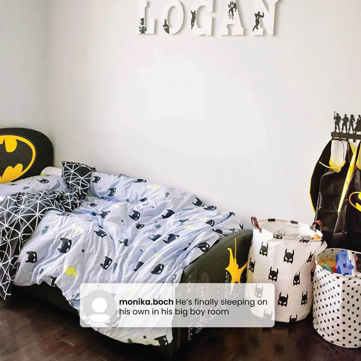 Lit simple rembourré Batman DC Comics de Delta Children, noir