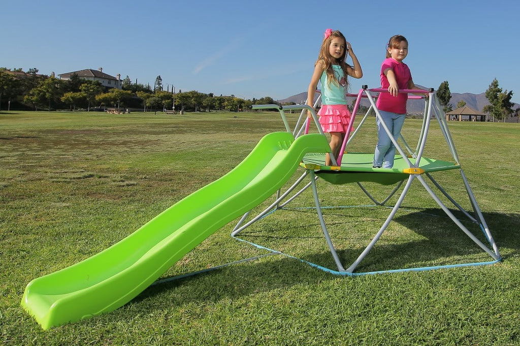 Ensemble d’escalade en dôme avec toboggan Platports pour enfants – Aire de jeux intérieure et extérieure – De 3 à 10 ans – Tapis de 140 cm