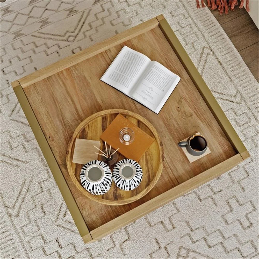 Table basse contemporaine en bois d'ingénierie Pemberly Row marron