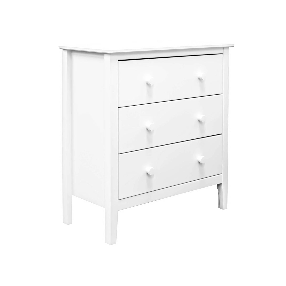 Commode Adeptus Easy Pieces en bois massif à 4 tiroirs - Blanc