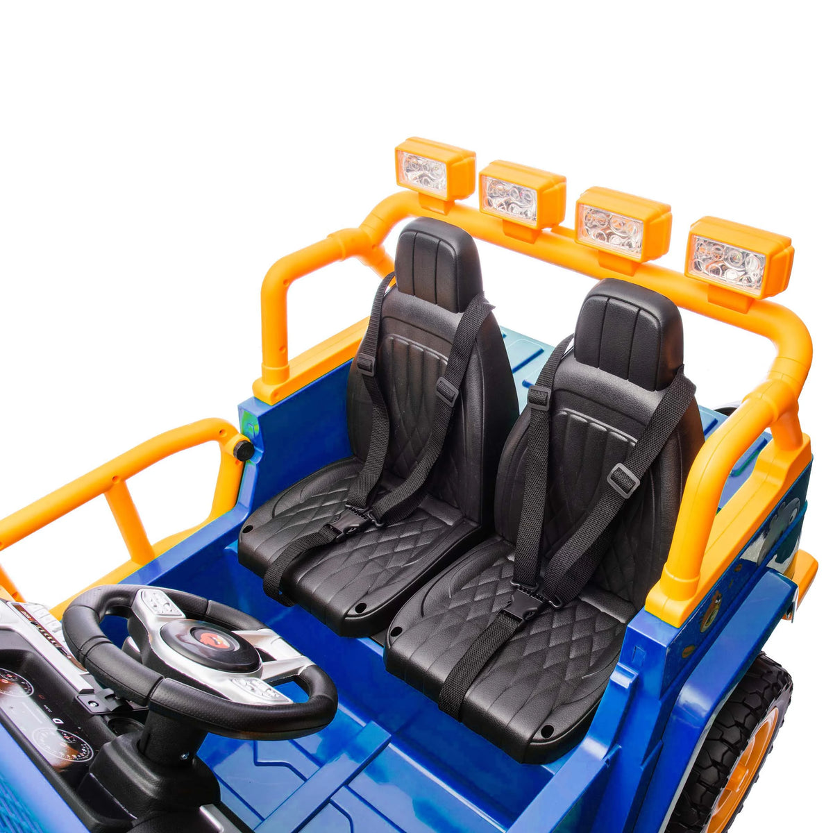 Jouets électriques Joyracer 24 volts pour grands enfants, camion sous licence Angry Birds avec télécommande, véhicule électrique 4x4 à 2 places avec pelle, Bluetooth, lumières, roues de voiture électrique, pour enfants de 3 à 8 ans, jusqu’à 59 kg, vert