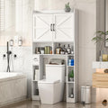 Meuble de rangement Vabches au-dessus des toilettes avec porte-papier toilette, avec étagère réglable et 2 portes