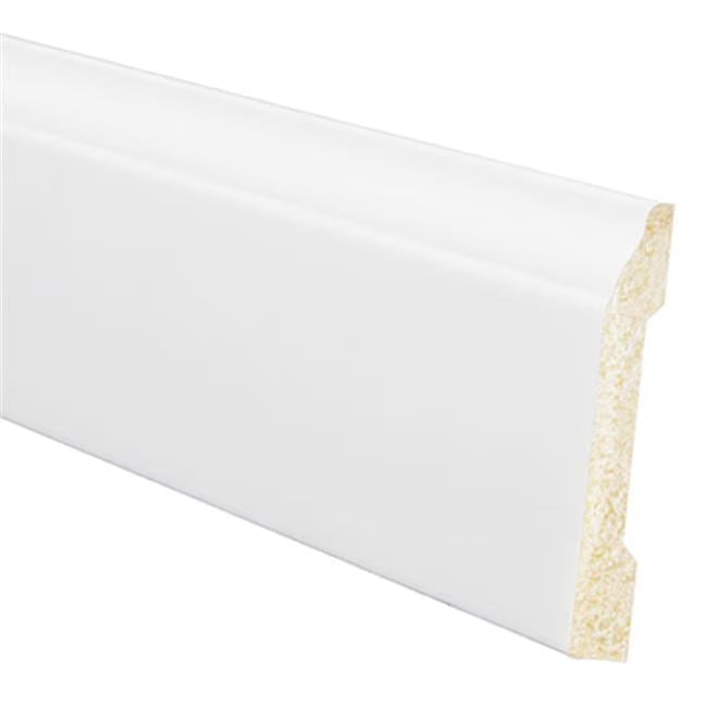 Inteplast Building 227385 Moulure de base OG blanche de 8 pi.