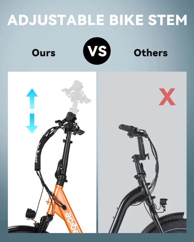 Vélo électrique Actbest pour adultes, Mars 20'' Pneu large Vélo pliant électrique avec moteur de pointe 1200W, 7 vitesses 28MPH, Batterie amovible 48V 499Wh, Potence de vélo réglable, Vélo électrique pliable UL2849 (Noir)