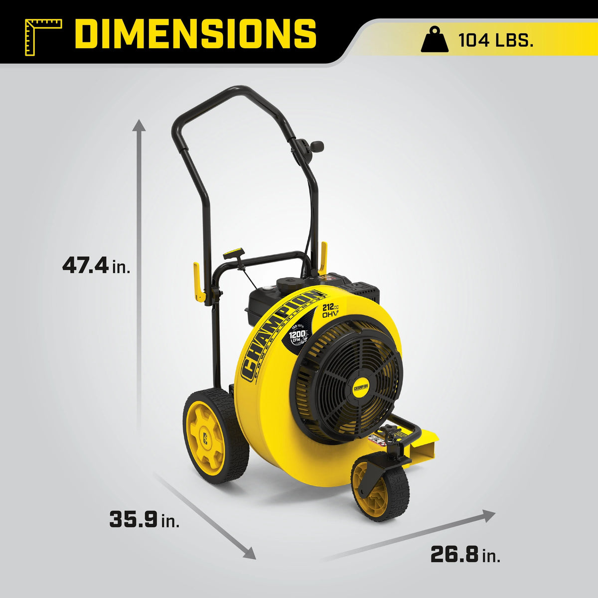 Souffleur de feuilles autoporté Champion Power Equipment 212 cc 1200 CFM