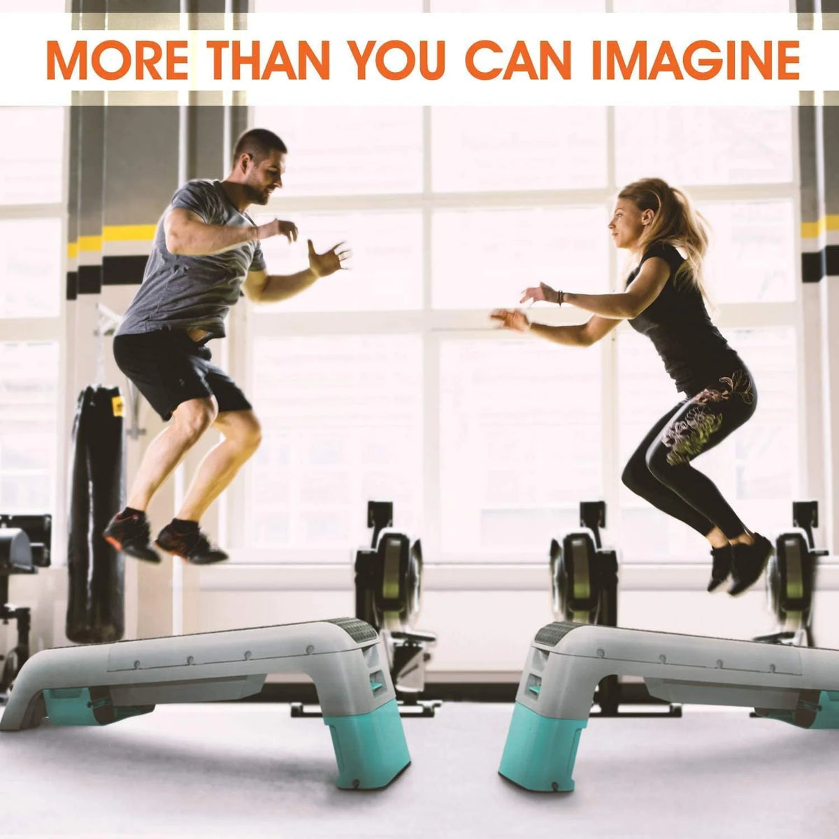 Plateforme de step et de fitness aérobique multifonctionnelle Yes4All, bleue et grise