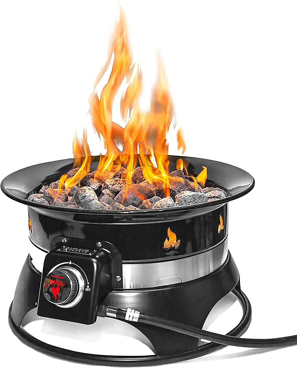 Outland Living Firebowl 870, brasero d’extérieur haut de gamme au propane avec auto-allumage, housse résistante aux UV et aux intempéries et kit de transport, diamètre de 19 pouces, 58 000 BTU
