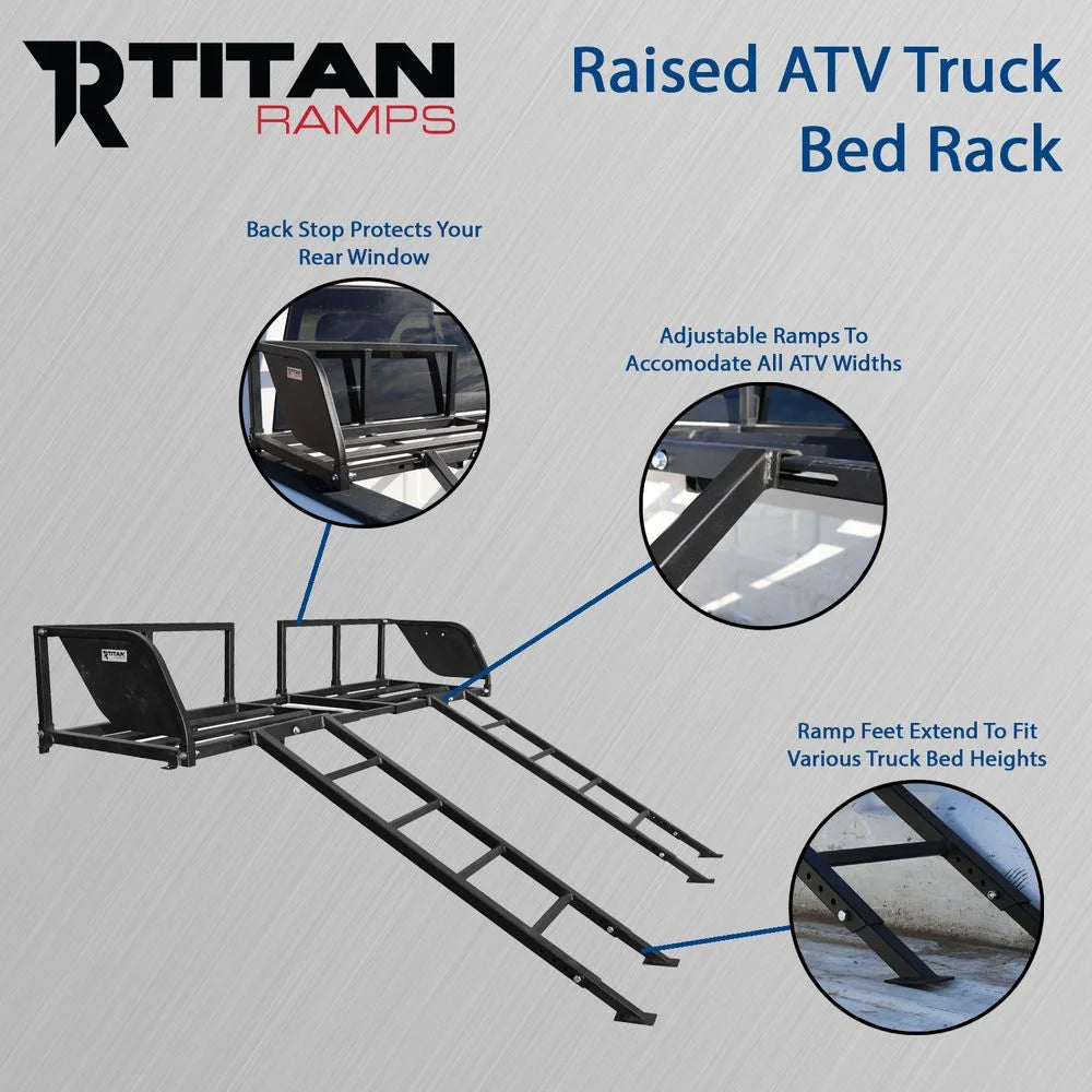 Titan Ramps Support surélevé pour benne de VTT, UTV et camionnette