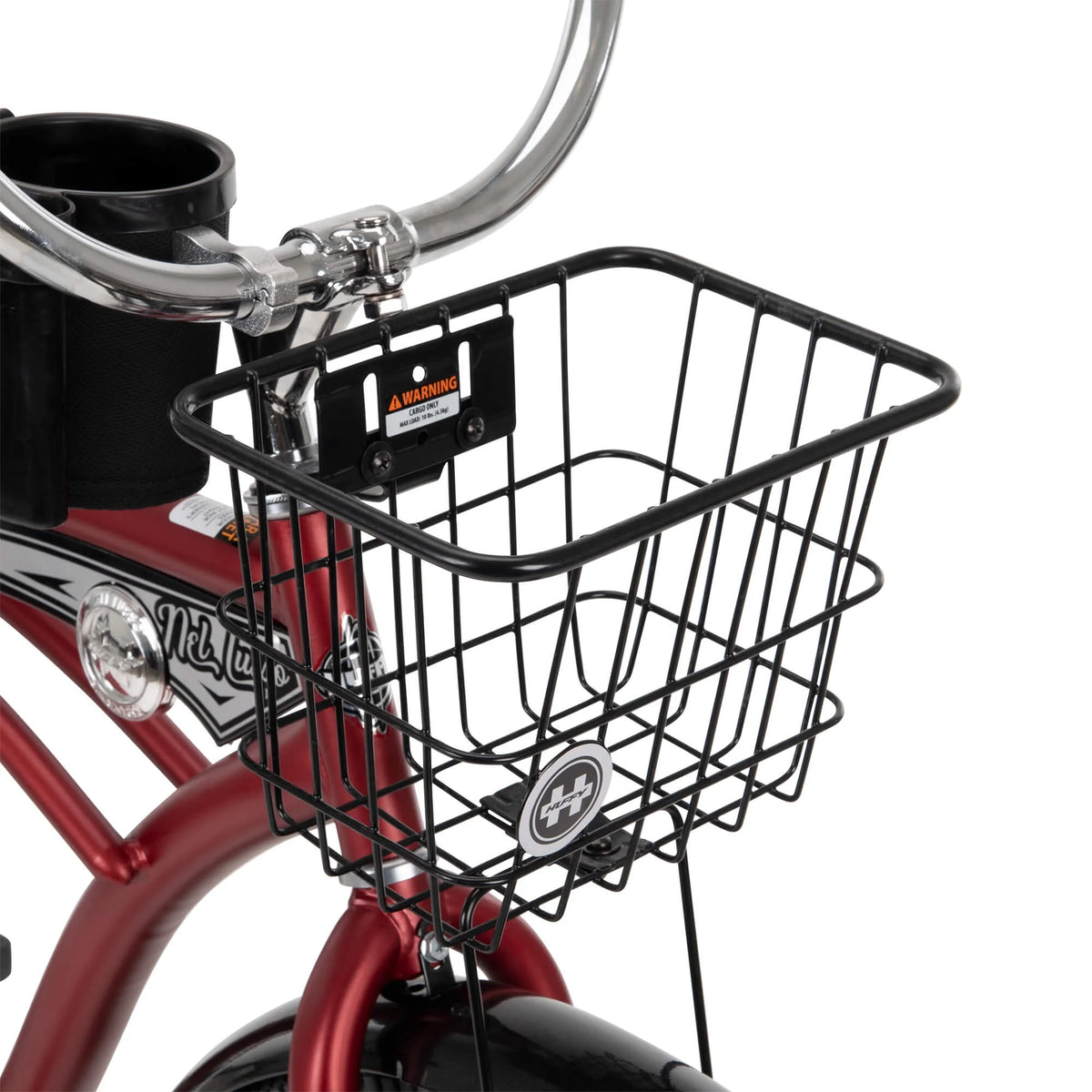 Vélo de plage Huffy Nel Lusso 26 pouces, panier, porte-bagages, rouge, dès 12 ans